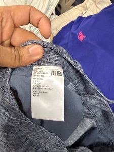 Uniqlo Casual Grey Linen Blend Trousers