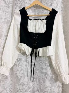 black & white corset