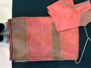 Beautiful Pink Saree with Blouse