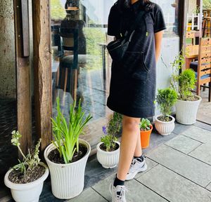 Short Sleeve Hoodie Dress with Motivational Print