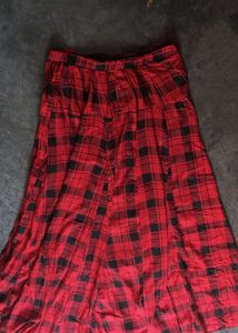 Red &amp; Black Plaid Skirt