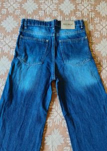 Blue Denim Wide Leg Jeans