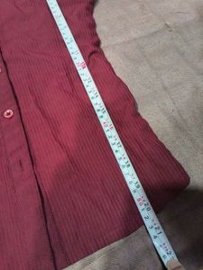 Fitted Maroon Button-Down Shirt