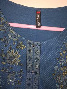 Blue Printed Kurta From trends
