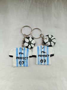 Handmade Football Jersey Keychains Combo Pack Of 2