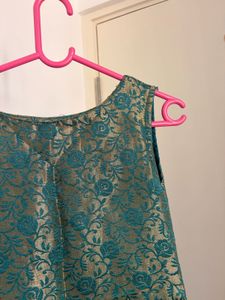 Elegant Teal Brocade Kurta