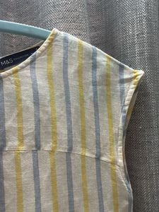 M&amp;S Striped Peplum Top