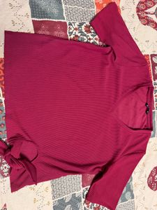 Stylish Ribbed V-Neck Tie-Front Top
