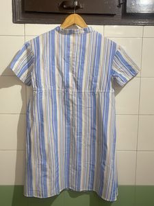 Striped Button-Up Casual Dress
