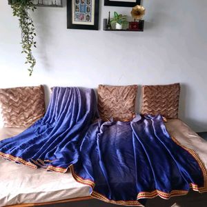 🛍️Shaded Blue Saree with Embellished Blouse