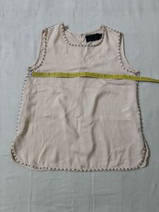 H&amp;M Peach Studded Sleeveless Top