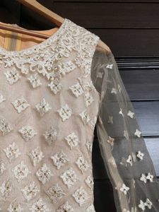 Embroidered Chiffon Net Floral Printed Gown Dress