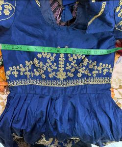 Royal Blue Embroidered full length gown