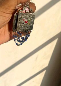 Bohemian Oxidized Silver Dangle Earrings