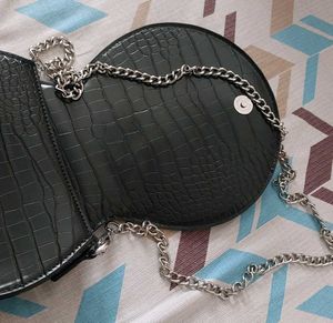 Allen Solly Black Croc Sling Bag