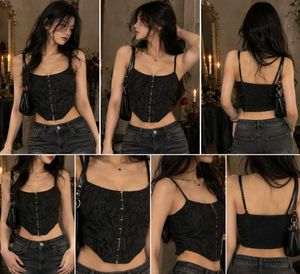 Black Corset Style Crop Top