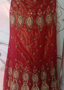 Maroon Zari &amp; Sequin Designer Lehenga