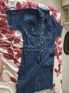 Denim Collared Button-Up Dress
