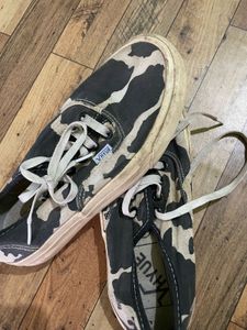 VHYUE Cow Print Canvas Sneakers