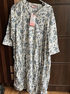 Blue Floral Print Kurta