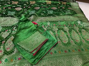 Elegant Green Silk Saree