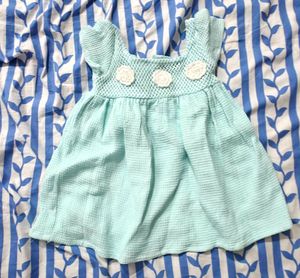 Baby Girl's Light Blue Waffle Dress