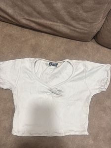 Cute Ribbed Cropped Top