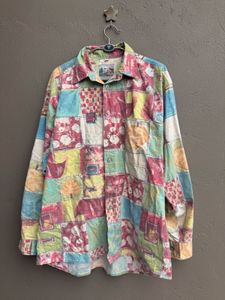 Men's Colorful Patchwork Long Sleeve Shirt