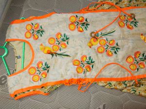 Designer Orange ehtnic kurti