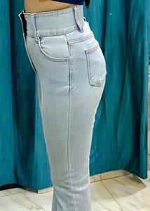Tummy Tucker Bell Bottom Light Blue Jeans with Spl