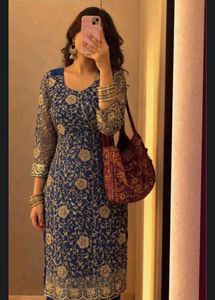 deep Blue Embroidered Kurta Set 🔵