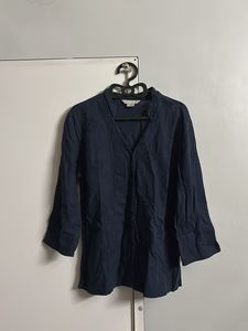Navy Blue Embroidered Kurta