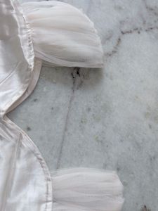 Elegant Off-White Tulle Sleeve Blouse