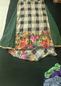 Elegant Floral &amp; Checkered Dress