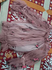 Sheer Embroidered Floral Blouse