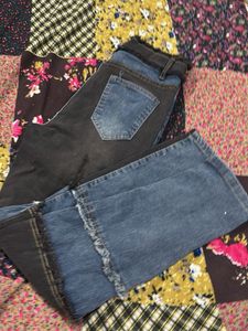 Unique Color Block Denim Jeans