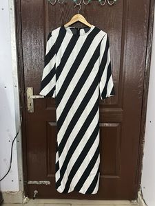 MANGO Striped Maxi Dress