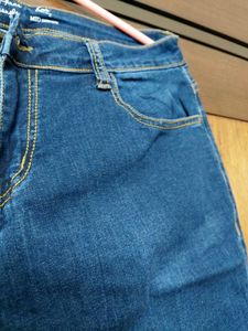 Mid waist Blue Denim Jeans Ankle crop
