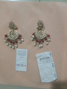 Peora Red White Danglers