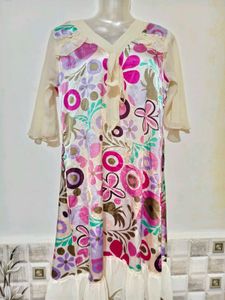 Vibrant Floral Print Dress Size S-M 34"-36"
