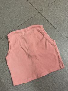 Peach Button-Up Sleeveless Top
