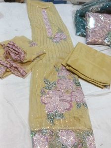 Stunning Yellow suit Set with Embroidery
