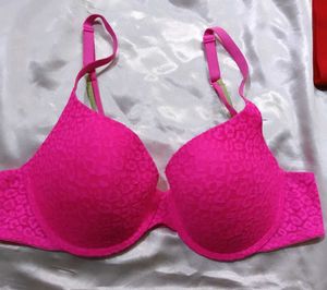 Pink Leopard Print Bra
