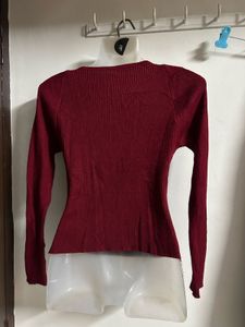 Chic Ribbed Sweetheart Neckline Top
