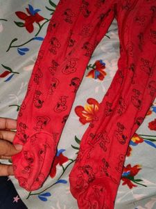 Red Printed Boys' Onesie