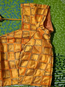 Beautiful Combo Orange N Pink Designer Net Blouses