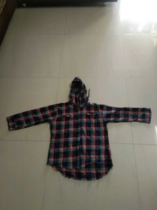 Checked Hoodie Shirt