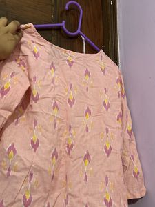 AvaasaPink Printed Cotton Kurta
