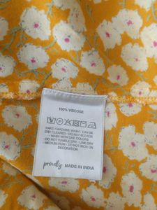 Gold With White Floral Printed Tops (Women's)