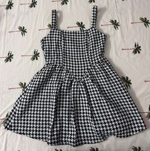 Houndstooth Fit & Flare Dress